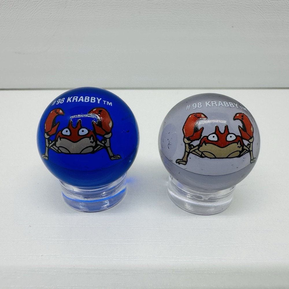 Vintage Pokémon #98 Krabby MARBLES - Different Colors Blue & Lavender
